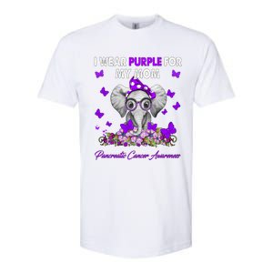 Elephant I Wear Purple For My Mom Pancreatic Cancer Cute Gift Softstyle CVC T-Shirt