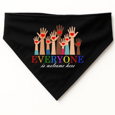Everyone Is Welcome Here Idaho Teacher Support Lgbt Heart USA-Made Doggie Bandana