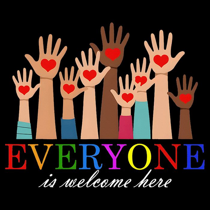 Everyone Is Welcome Here Idaho Teacher Support Lgbt Heart Long Sleeve Shirt