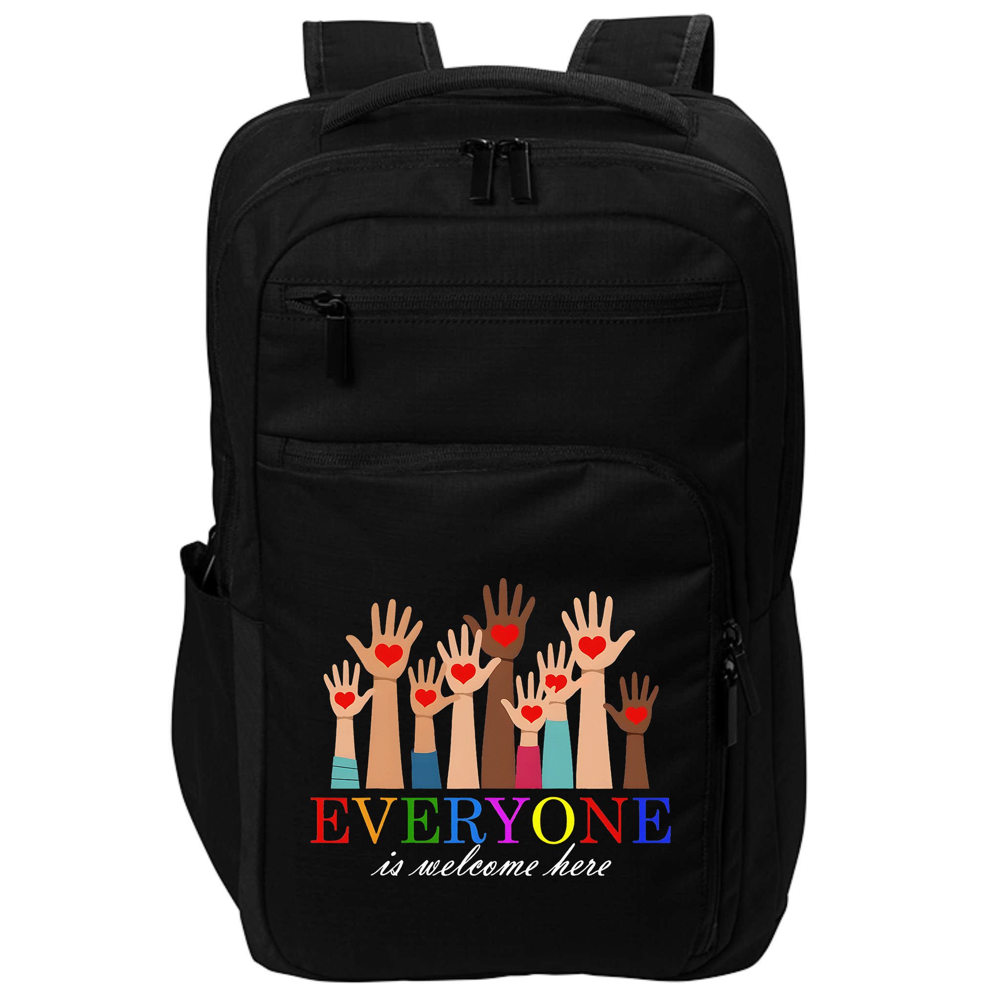 Everyone Is Welcome Here Idaho Teacher Support Lgbt Heart Impact Tech Backpack