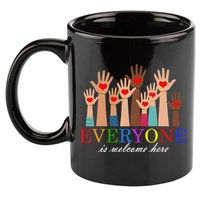 Everyone Is Welcome Here Idaho Teacher Support Lgbt Heart 11oz C Handle Ceramic Mug