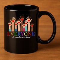 Everyone Is Welcome Here Idaho Teacher Support Lgbt Heart 11oz C Handle Ceramic Mug