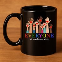 Everyone Is Welcome Here Idaho Teacher Support Lgbt Heart 11oz C Handle Ceramic Mug