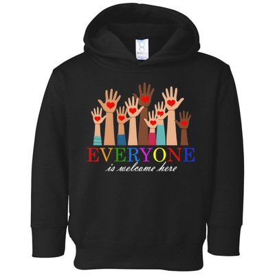 Everyone Is Welcome Here Idaho Teacher Support Lgbt Heart Toddler Hoodie