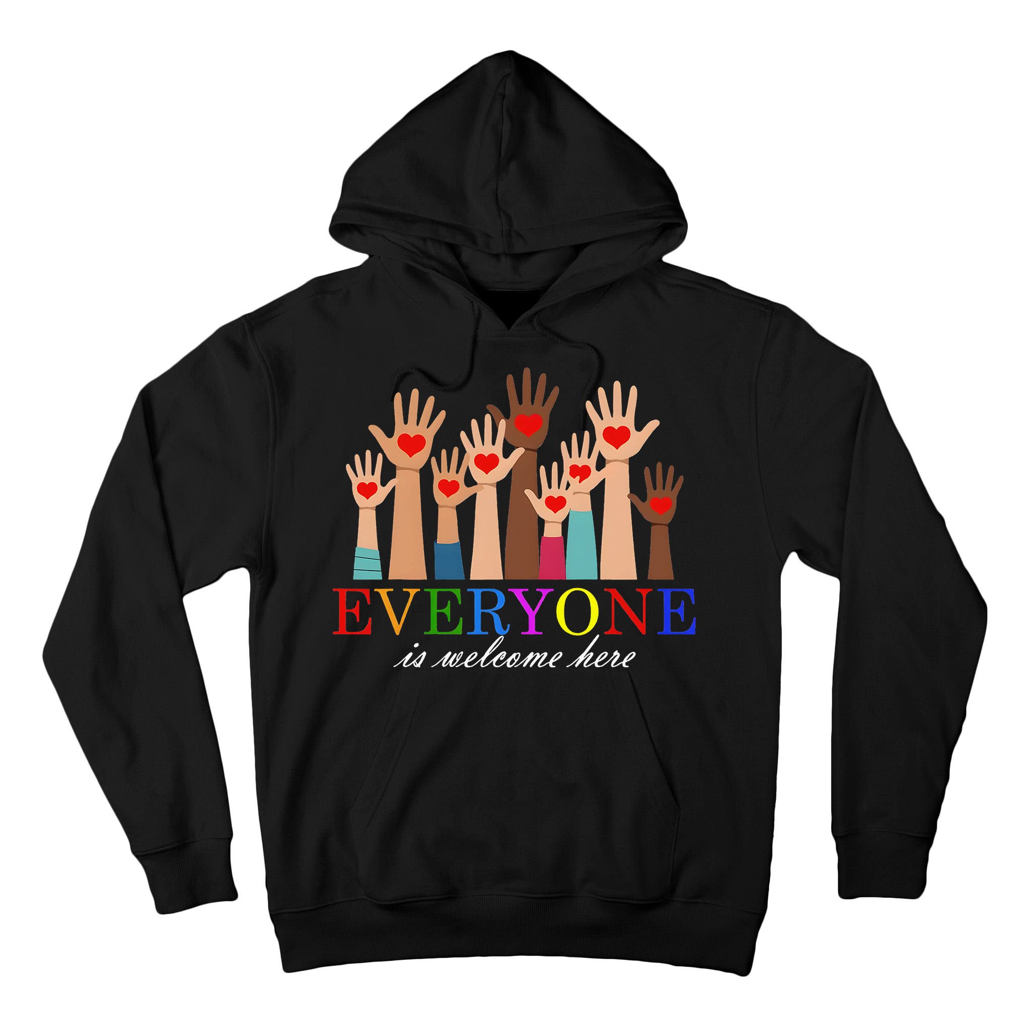 Everyone Is Welcome Here Idaho Teacher Support Lgbt Heart Tall Hoodie
