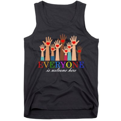 Everyone Is Welcome Here Idaho Teacher Support Lgbt Heart Tank Top