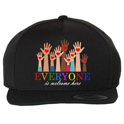Everyone Is Welcome Here Idaho Teacher Support Lgbt Heart Wool Snapback Cap