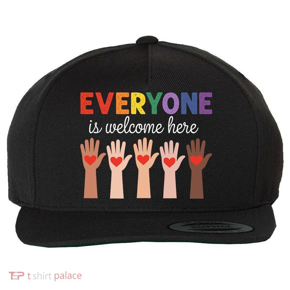 Everyone Is Welcome Here Funny Teacher Quote Women Wool Snapback Cap