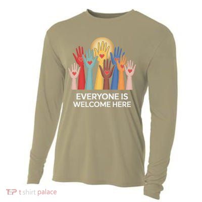 Everyone Is Welcome Here Idaho Teacher Inclusivity Cooling Performance Long Sleeve Crew