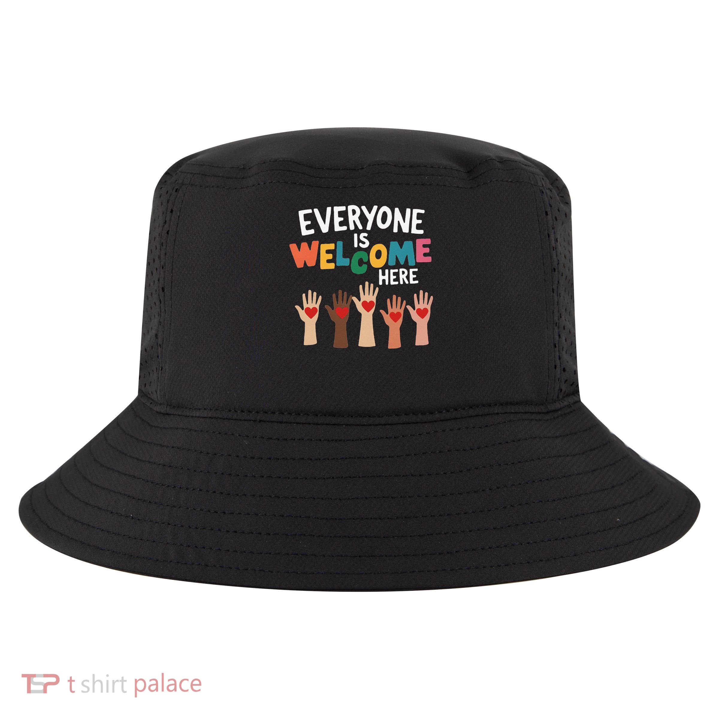 Everyone Is Welcome Here Idaho Teacher Women Cool Comfort Performance Bucket Hat