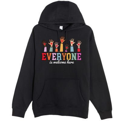 Everyone Is Welcome Here Idaho Teacher  Premium Pullover Hoodie