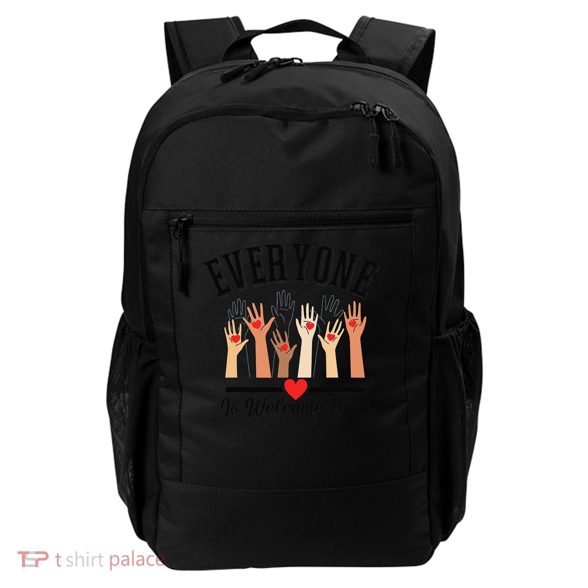 Everyone Is Welcome Here Fist Hand Support Idaho Teacher Daily Commute Backpack