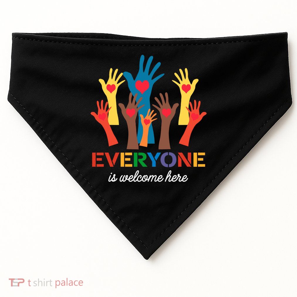 Everyone Is Welcome Here Idaho Teacher USA-Made Doggie Bandana