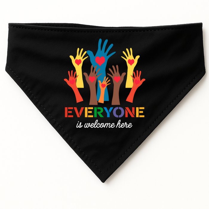 Everyone Is Welcome Here Idaho Teacher USA-Made Doggie Bandana