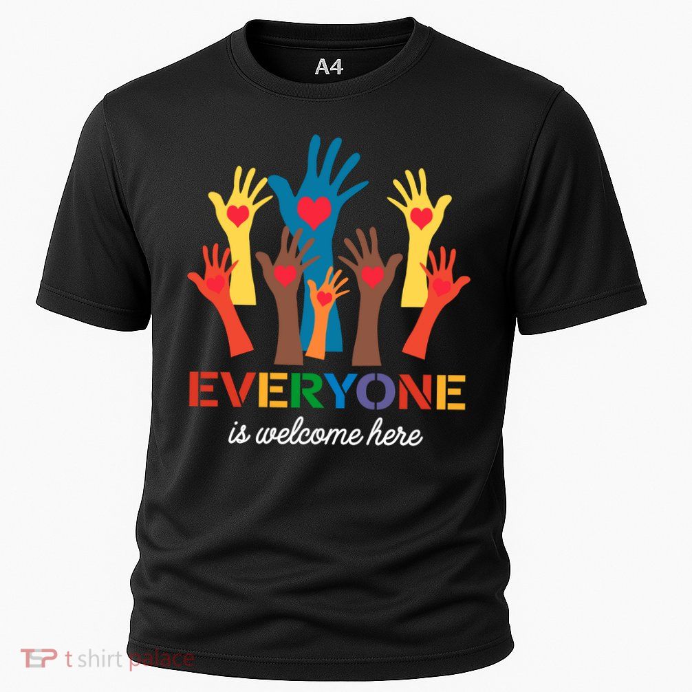 Everyone Is Welcome Here Idaho Teacher Cooling Performance Crew T-Shirt