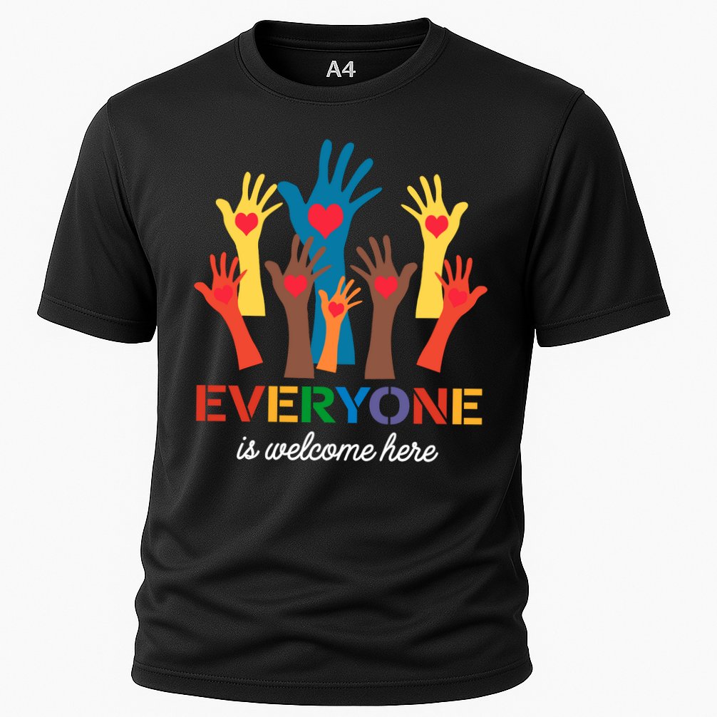Everyone Is Welcome Here Idaho Teacher Cooling Performance Crew T-Shirt