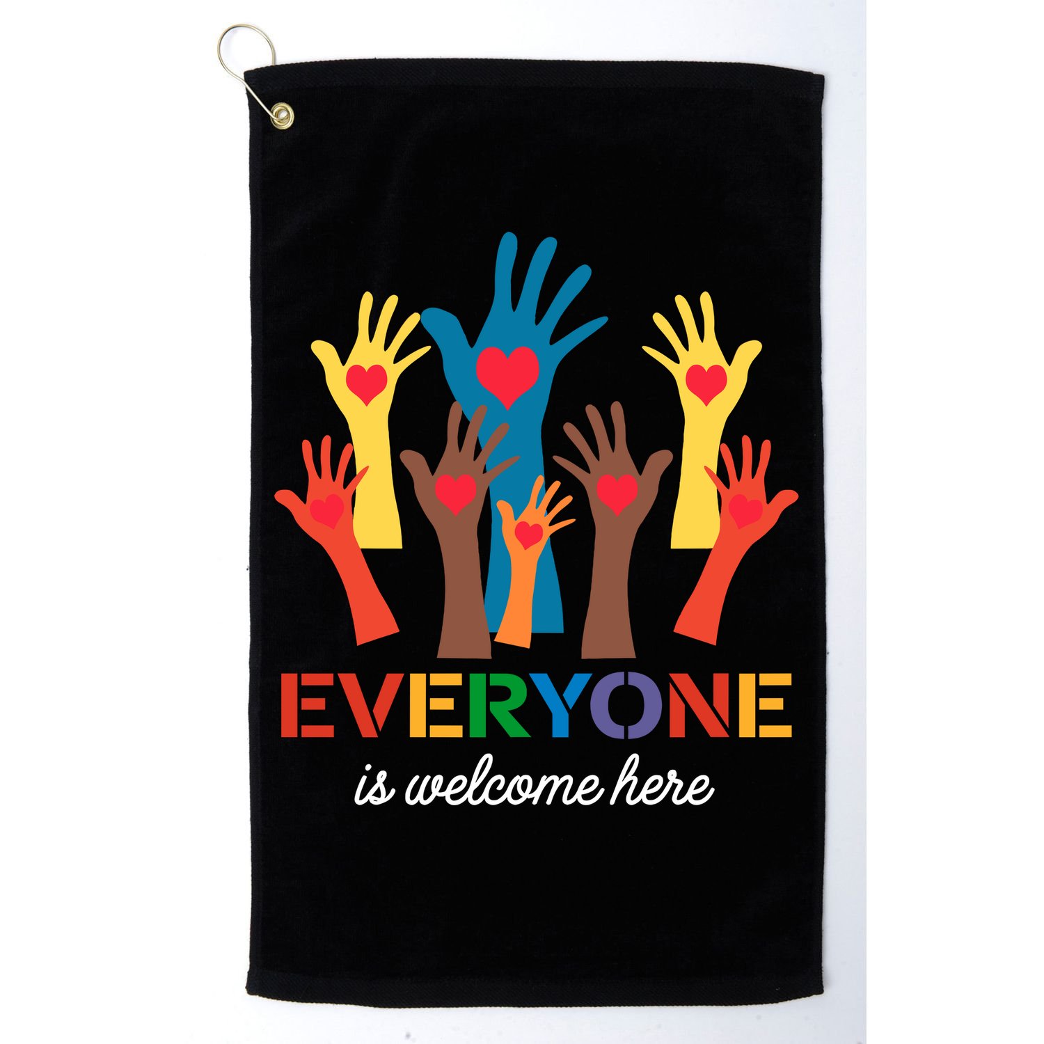 Everyone Is Welcome Here Idaho Teacher Golf Towel