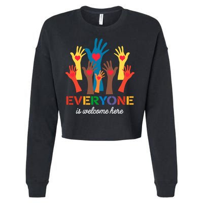 Everyone Is Welcome Here Idaho Teacher Cropped Pullover Crew