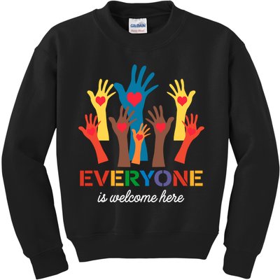 Everyone Is Welcome Here Idaho Teacher Kids Sweatshirt