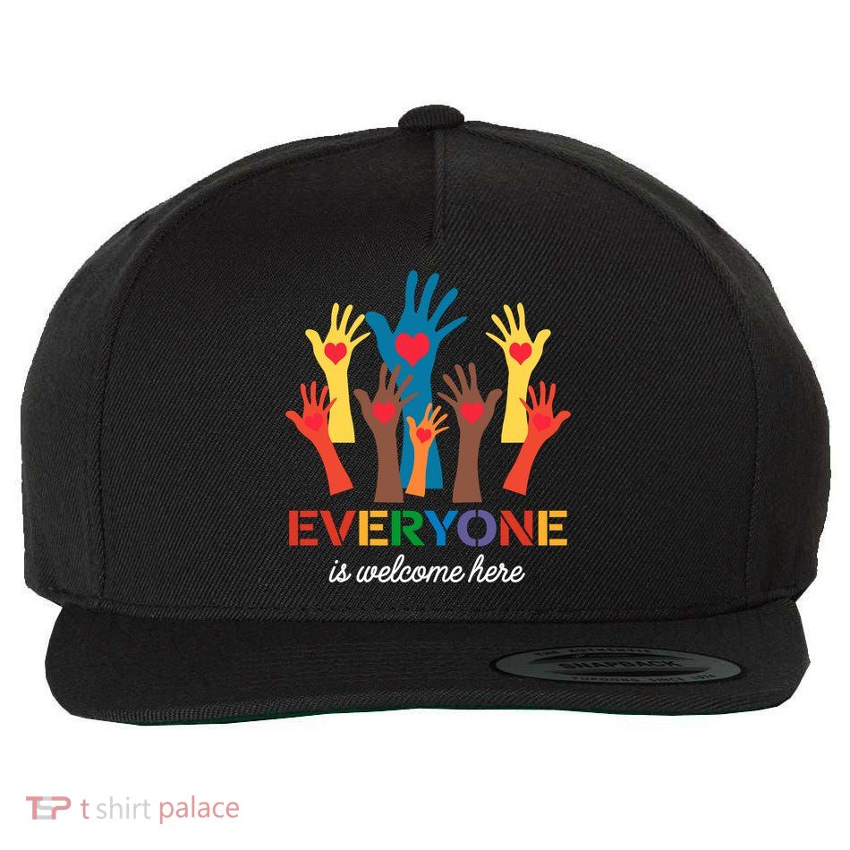 Everyone Is Welcome Here Idaho Teacher Wool Snapback Cap