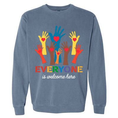 Everyone Is Welcome Here Idaho Teacher Garment-Dyed Sweatshirt