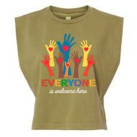 Everyone Is Welcome Here Idaho Teacher Garment-Dyed Women's Muscle Tee