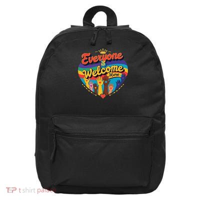 Everyone Is Welcome Here Pride Inclusivity Design 16 in Basic Backpack