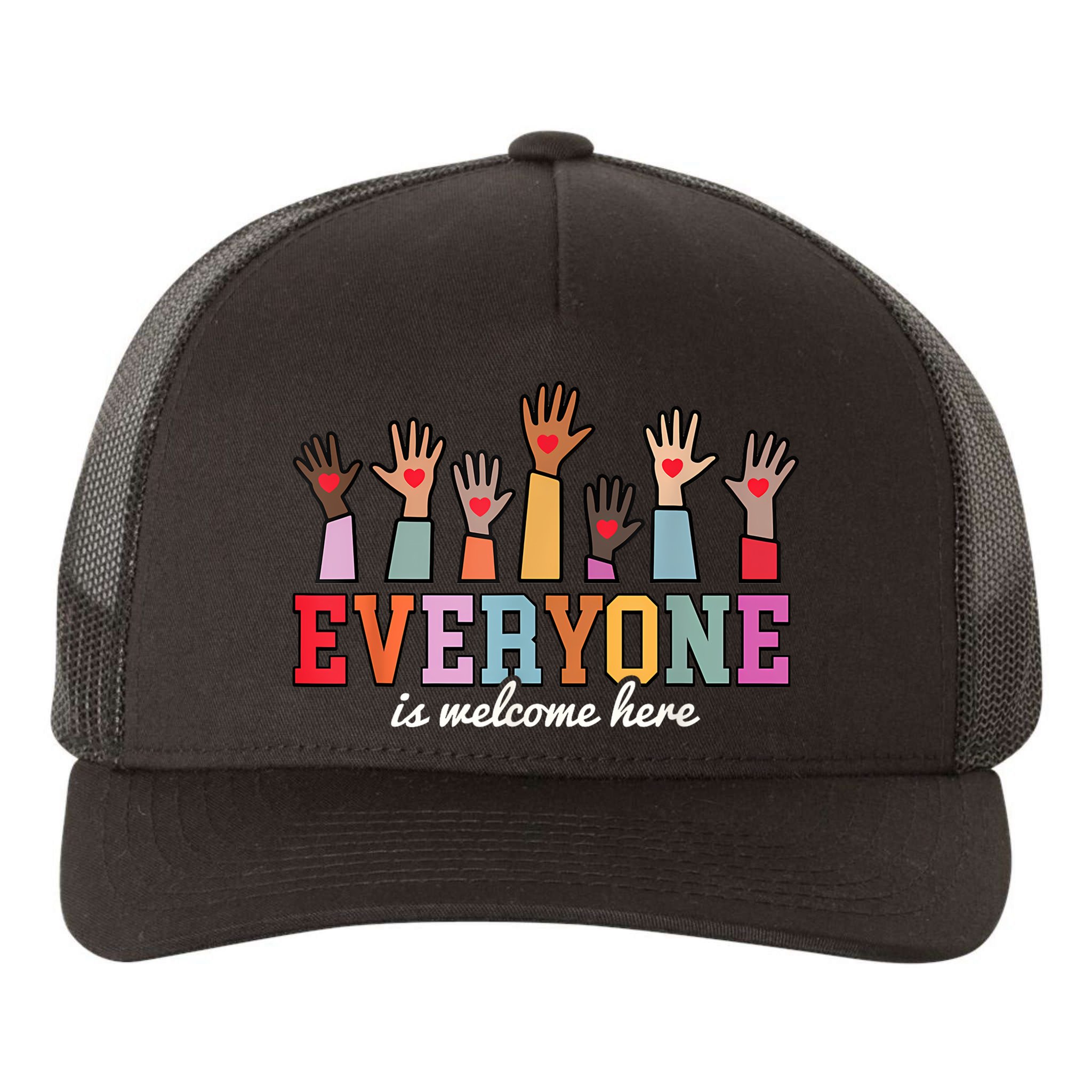 Everyone Is Welcome Here Idaho Teacher Yupoong Adult 5-Panel Trucker Hat