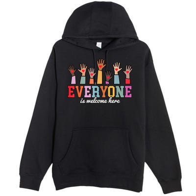Everyone Is Welcome Here Idaho Teacher Premium Pullover Hoodie
