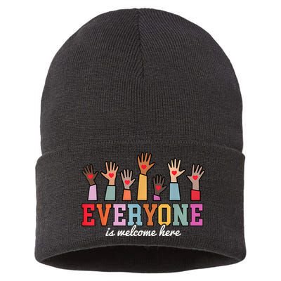 Everyone Is Welcome Here Idaho Teacher Sustainable Knit Beanie
