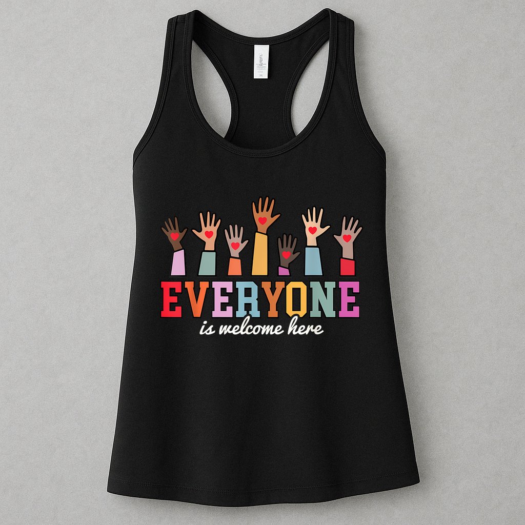 Everyone Is Welcome Here Idaho Teacher Womens Tank Top