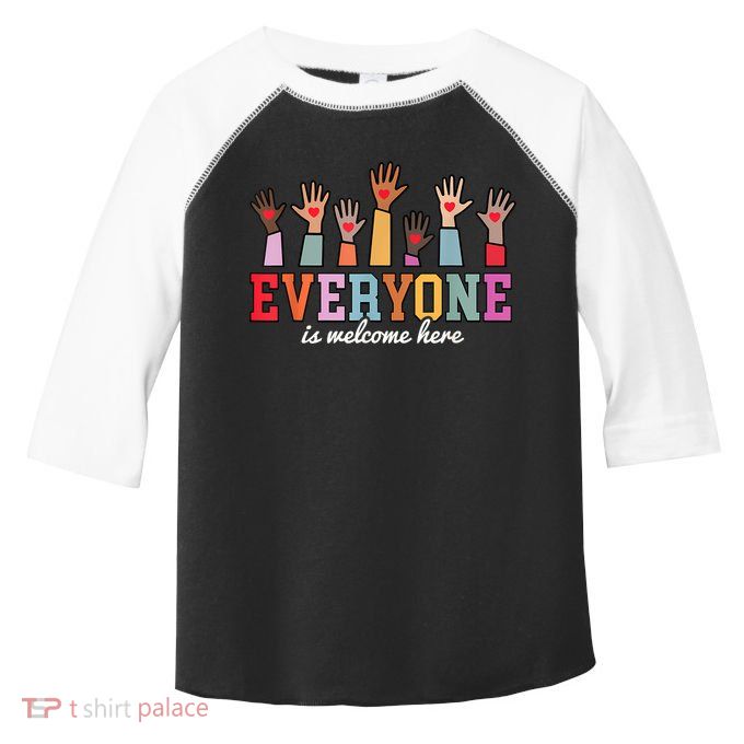 Everyone Is Welcome Here Idaho Teacher Toddler Fine Jersey T-Shirt