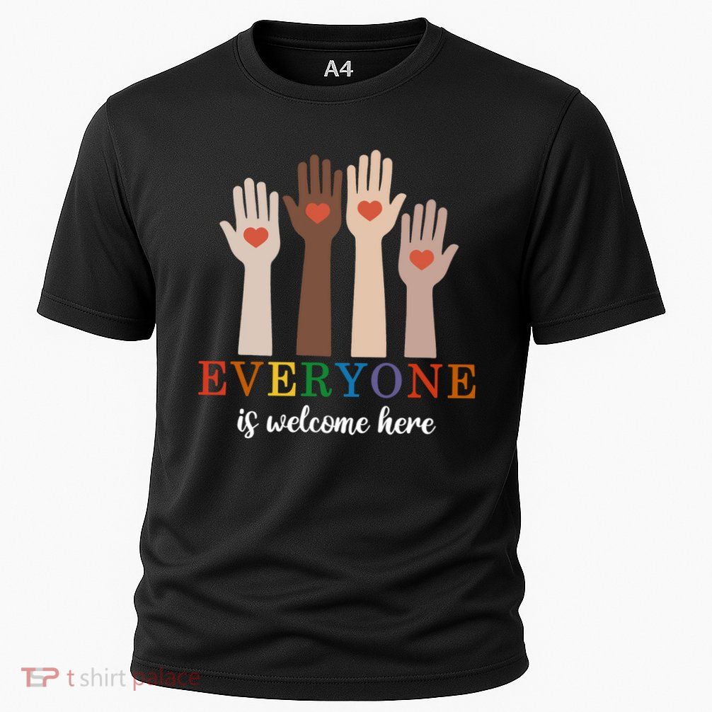 Everyone Is Welcome Here Idaho Teacher Cooling Performance Crew T-Shirt