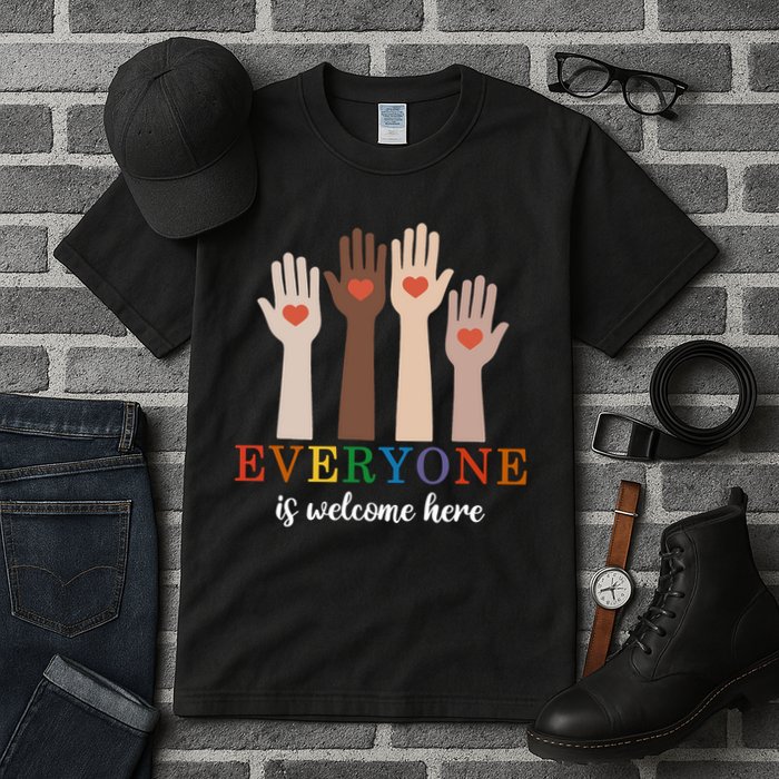 Everyone Is Welcome Here Idaho Teacher Tall T-Shirt