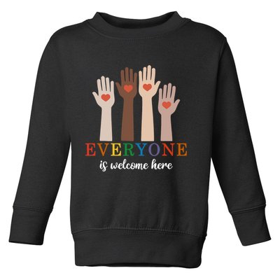 Everyone Is Welcome Here Idaho Teacher Toddler Sweatshirt