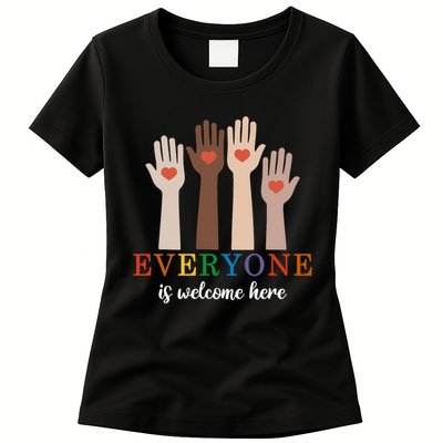 Everyone Is Welcome Here Idaho Teacher Womens T-Shirt