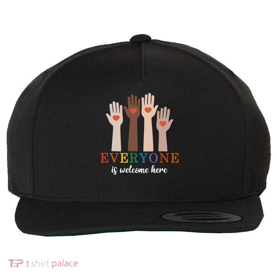 Everyone Is Welcome Here Idaho Teacher Wool Snapback Cap