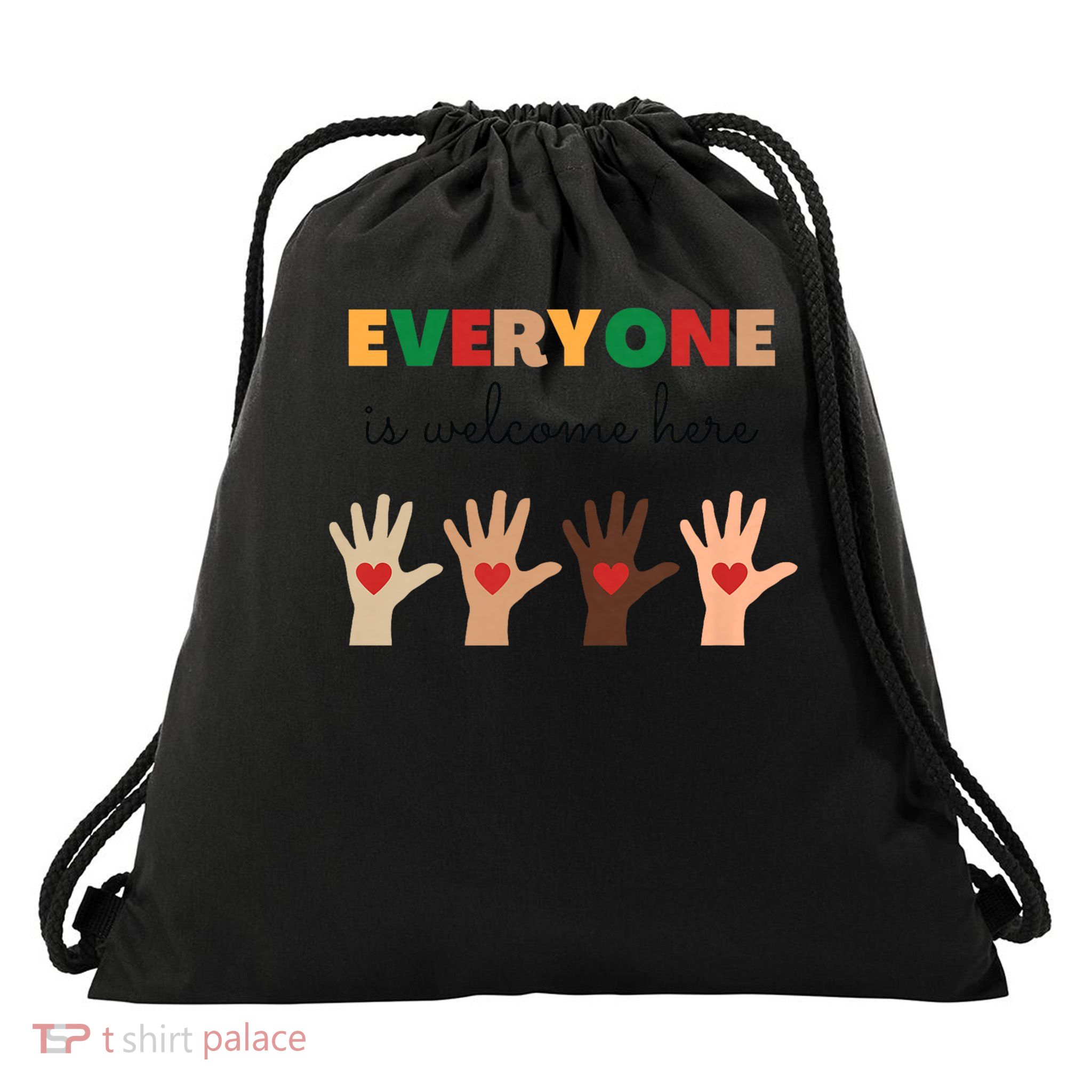 Everyone Is Welcome Here Idaho Teacher Drawstring Bag