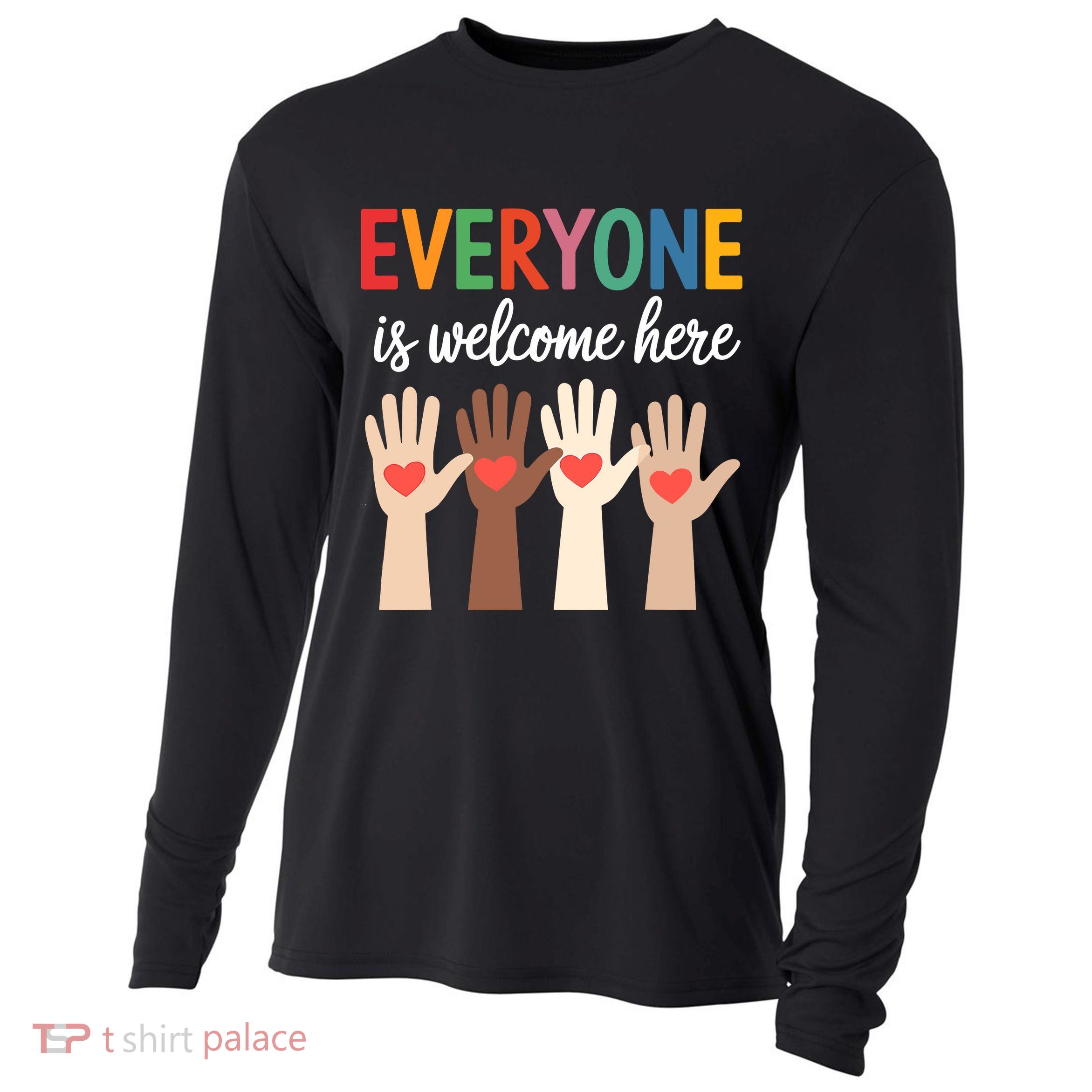 Everyone Is Welcome Here Cooling Performance Long Sleeve Crew