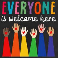 Everyone Is Welcome Here Idaho Teacher 7 Panel Mesh Trucker Snapback Hat
