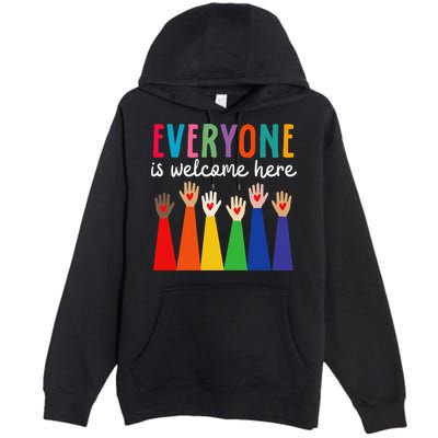 Everyone Is Welcome Here Idaho Teacher Premium Pullover Hoodie
