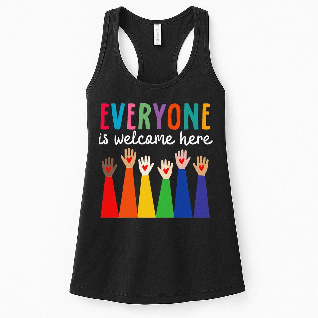 Everyone Is Welcome Here Idaho Teacher Womens Tank Top
