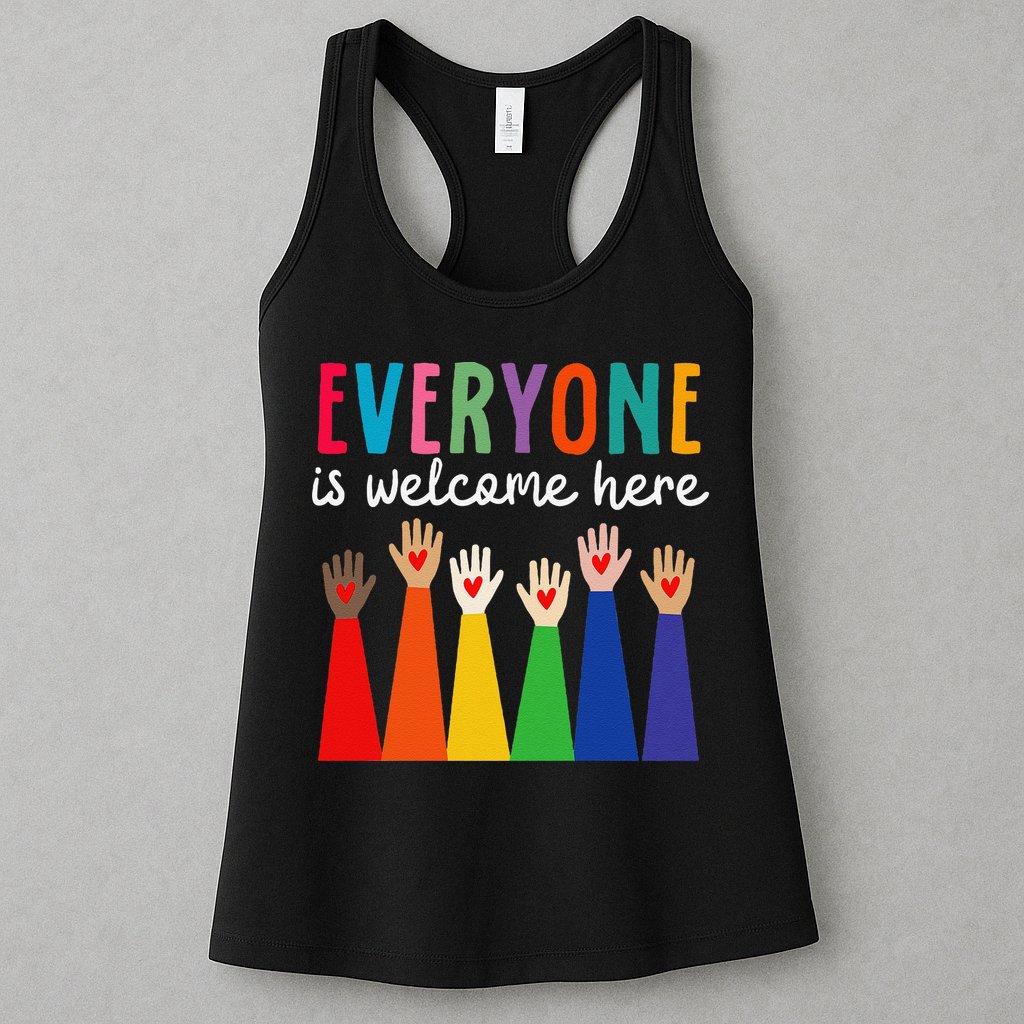 Everyone Is Welcome Here Idaho Teacher Womens Tank Top