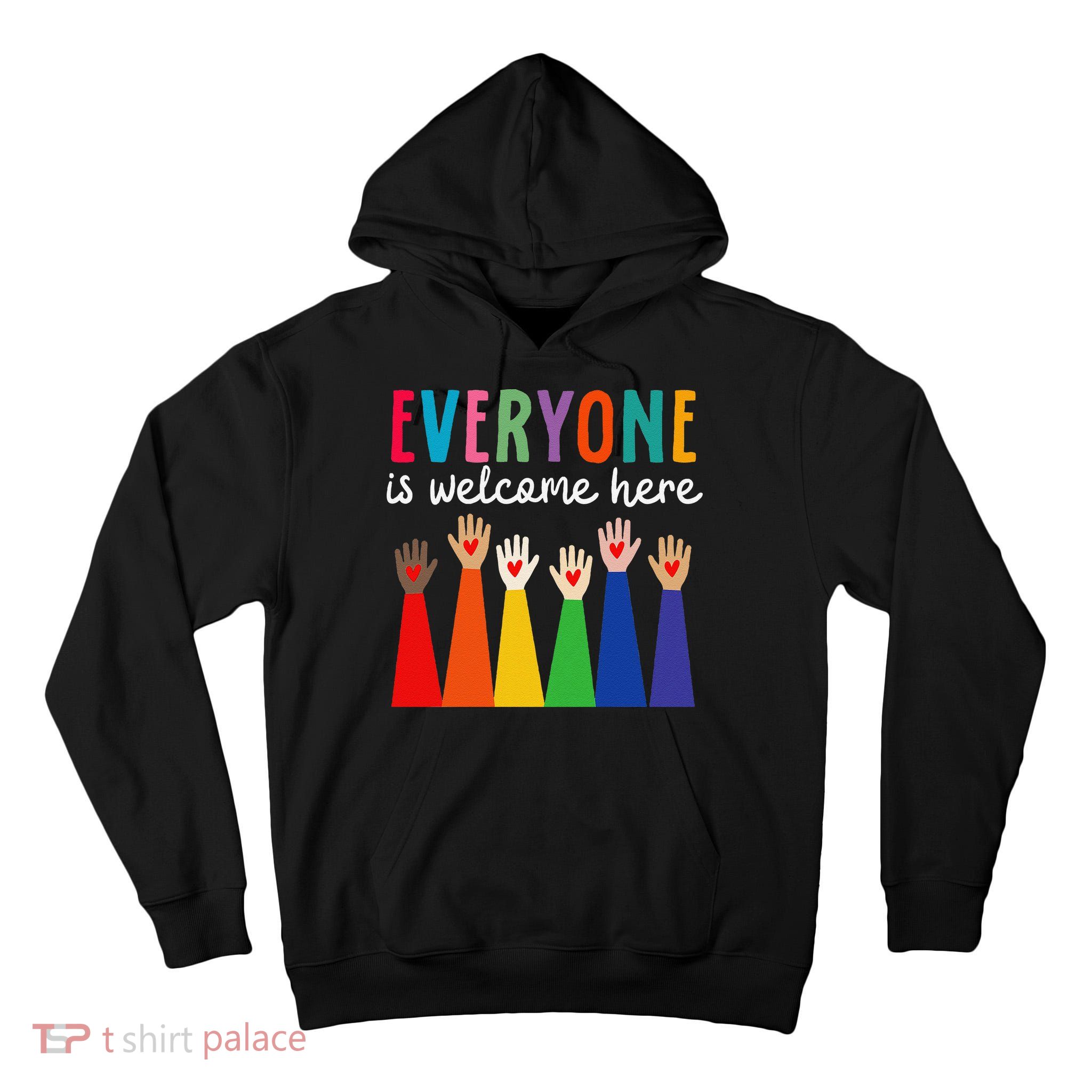 Everyone Is Welcome Here Idaho Teacher Tall Hoodie