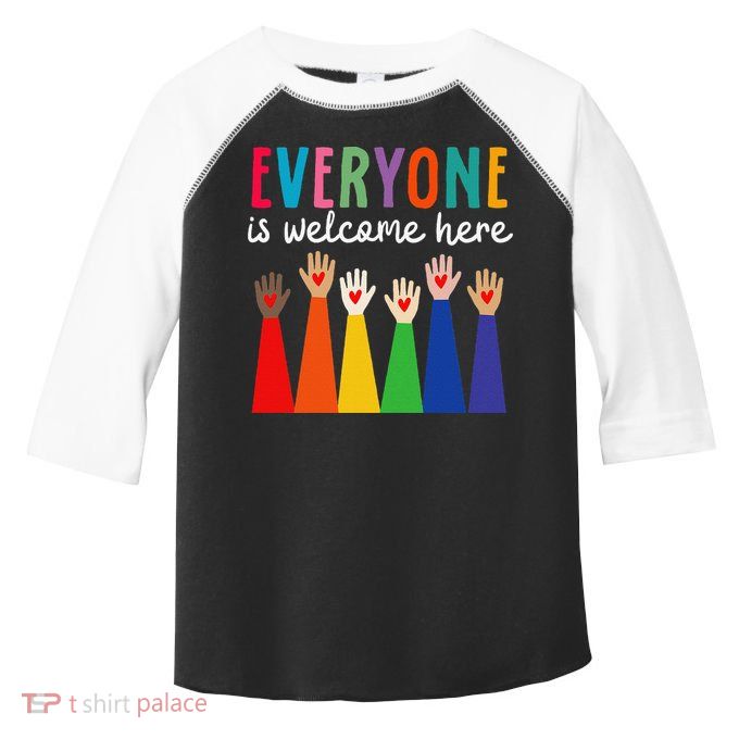Everyone Is Welcome Here Idaho Teacher Toddler Fine Jersey T-Shirt