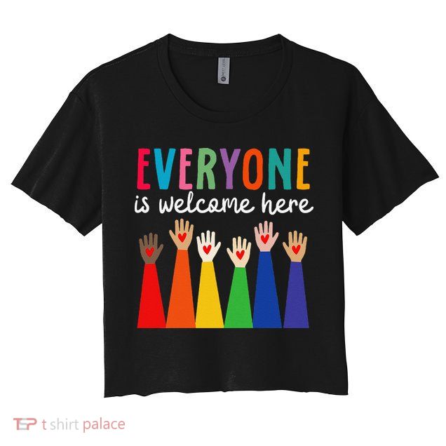 Everyone Is Welcome Here Idaho Teacher Crop Top