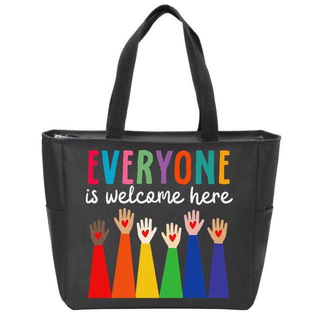 Everyone Is Welcome Here Idaho Teacher Zip Tote Bag