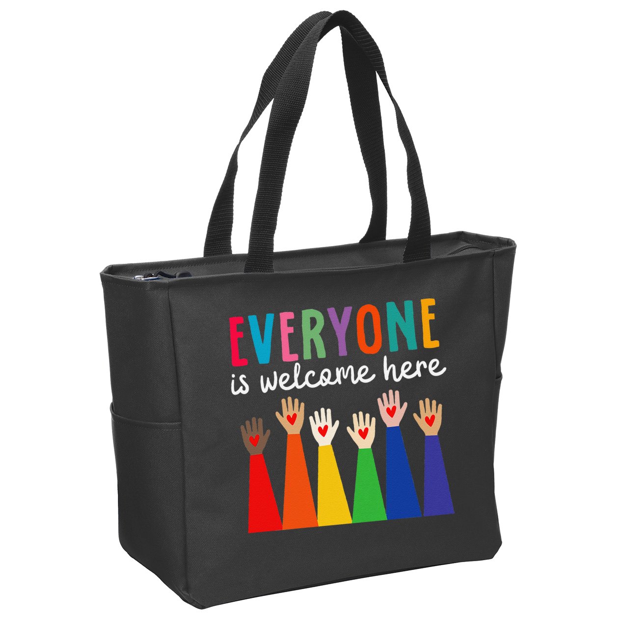 Everyone Is Welcome Here Idaho Teacher Zip Tote Bag