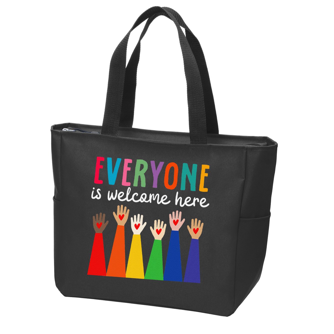 Everyone Is Welcome Here Idaho Teacher Zip Tote Bag