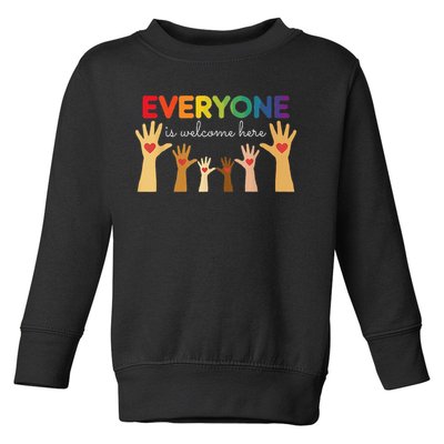 Everyone Is Welcome Here Idaho Teacher Toddler Sweatshirt
